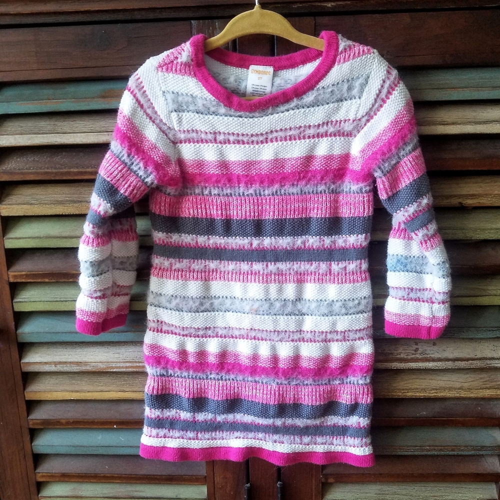 Pink striped sweater dress